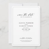 Einfache Hochzeit mit elegantem Foto Save The Date (Vorderseite)