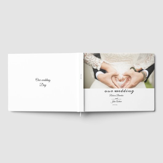 Einfache Hochzeit mit elegantem Script-Foto Gästebuch (Voll)