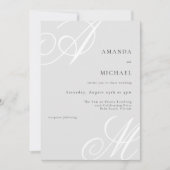 Einfache Hochzeit mit elegantem Skript Einladung (Vorderseite)