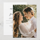 Einfache Hochzeit mit elegantem Skript-Foto Einladung (Vorne/Hinten)