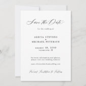 Einfache Hochzeit mit elegantem Skript-Foto Save The Date (Rückseite)