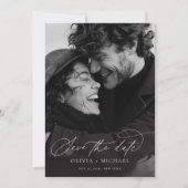 Einfache Hochzeit mit elegantem Skript-Foto Save The Date (Vorderseite)