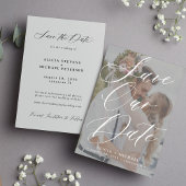 Einfache Hochzeit mit elegantem Skript-Foto Save The Date