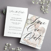 Einfache Hochzeit mit elegantem Skript-Foto Save The Date