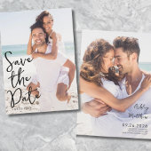 Einfache Hochzeit mit elegantem Skript-Foto Save The Date