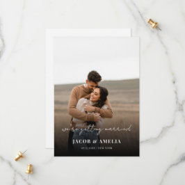 Einfache Hochzeit mit elegantem Skript-Foto Save The Date