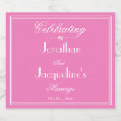 Einfache Hochzeit mit eleganten Skriptnamen Cool r Schaumweinetikett (Einzelnes Label)