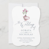 Einfache Hochzeit mit eleganten Wasserfarben Einladung (Vorderseite)