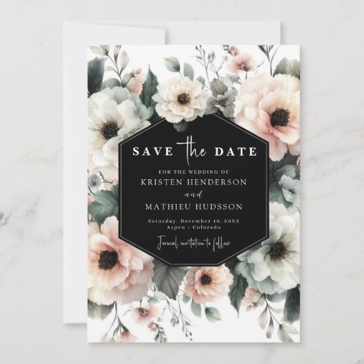 Einfache Hochzeit mit Flora und Fauna Save The Date (Vorderseite)