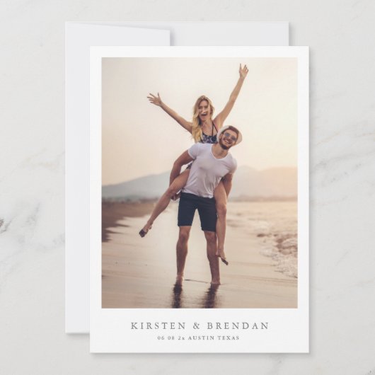 einfache Hochzeit mit Foto Save The Date (Vorderseite)