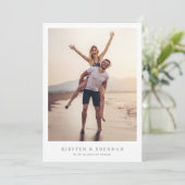 einfache Hochzeit mit Foto Save The Date (Stehend Vorderseite)