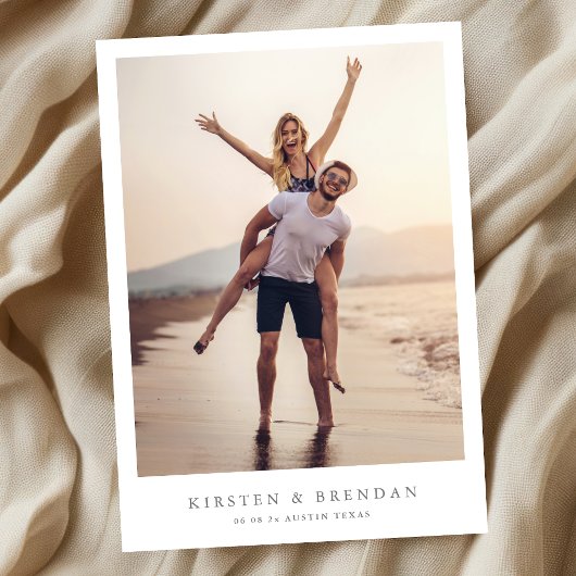 einfache Hochzeit mit Foto Save The Date