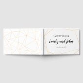 Einfache Hochzeit mit geometrischen Linien Gästebuch (Voll)