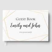 Einfache Hochzeit mit geometrischen Linien Gästebuch (Vorderseite)