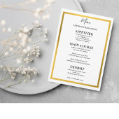 Einfache Hochzeit mit Gold Monogram Menükarte