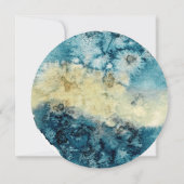 Einfache Hochzeit mit Gold Navy Blue Unique Waterc Einladung (Rückseite)