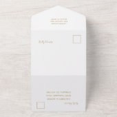 Einfache Hochzeit mit Gold und Weiß All In One Einladung (Außenbereich)