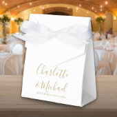 Einfache Hochzeit mit Gold und Weiß Geschenkschachtel