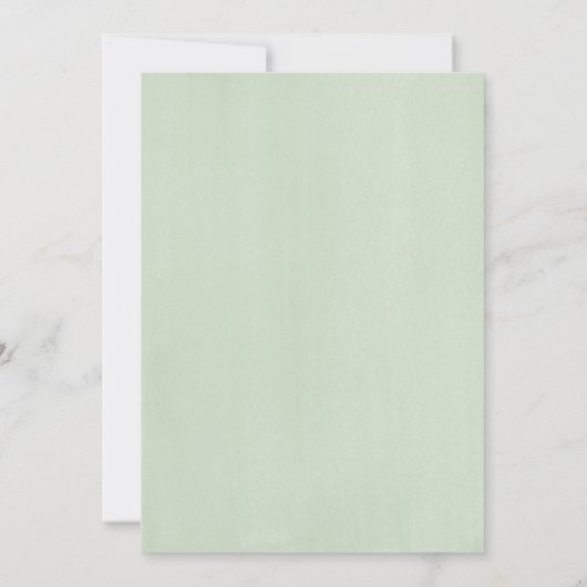 Einfache Hochzeit mit grüner Wasserfarbe Einladung (Rückseite)