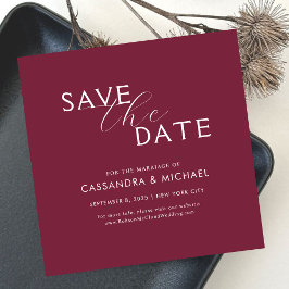 Einfache Hochzeit mit lila-weißer Typografie Save The Date