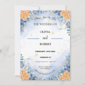 Einfache Hochzeit mit Minimalistischem Gelbblüteng Einladung (Vorderseite)