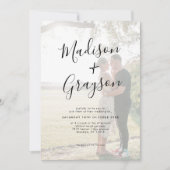 Einfache Hochzeit mit Minimalistischem modernen Fo Einladung (Vorderseite)