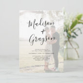 Einfache Hochzeit mit Minimalistischem modernen Fo Einladung (Stehend Vorderseite)