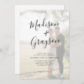 Einfache Hochzeit mit Minimalistischem modernen Fo Einladung (Vorne/Hinten)