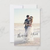 Einfache Hochzeit mit modernem Foto Dankeskarte (Vorderseite)
