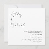 Einfache Hochzeit mit modernem Script Dress Code F Einladung (Vorderseite)