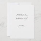 Einfache Hochzeit mit modernen Fotos Ankündigung (Rückseite)