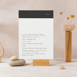 Einfache Hochzeit mit modernen Schwarzen Streifen Einladung