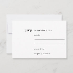 Einfache Hochzeit mit moderner Chic-Form der schwa RSVP Karte