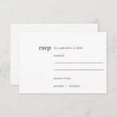 Einfache Hochzeit mit moderner Chic-Form der schwa RSVP Karte (Vorne/Hinten)
