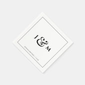 Einfache Hochzeit mit Monogramm Serviette (Ecke)