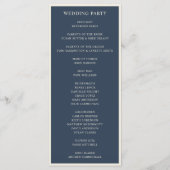 Einfache Hochzeit mit navyblauer und elfenbeinfarb Programm (Rückseite)