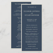 Einfache Hochzeit mit navyblauer und elfenbeinfarb Programm (Vorne/Hinten)