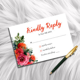 Einfache Hochzeit mit Orangenblüten RSVP Karte