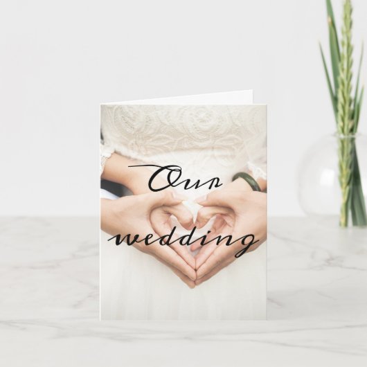 Einfache Hochzeit mit Personalisiertem Foto Einladung (Vorderseite)