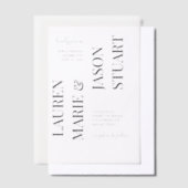 Einfache Hochzeit mit Real Vellum Overlay Pergament Einladungen (Versetzt)