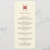 Einfache Hochzeit mit Rectangle für chinesisches G Menükarte (Vorderseite)