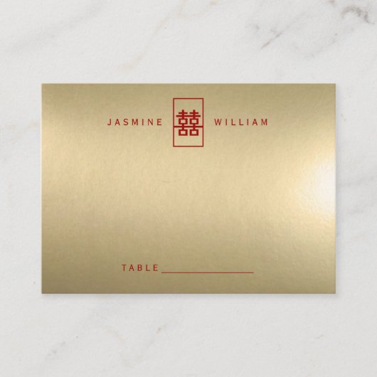 Einfache Hochzeit mit Rectangle für chinesisches G Platzkarte (Vorderseite)