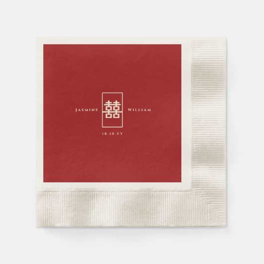 Einfache Hochzeit mit Rectangle für chinesisches G Serviette (Vorderseite)