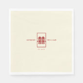 Einfache Hochzeit mit Rectangle für chinesisches G Serviette (Vorderseite)