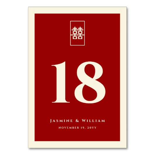 Einfache Hochzeit mit Rectangle für chinesisches G Tischnummer (Vorderseite)