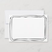 Einfache Hochzeit mit Schwarz und Weiß RSVP Karte (Rückseite)