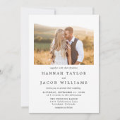 Einfache Hochzeit mit schwarz-weißem Foto-Overlay  Einladung (Vorderseite)