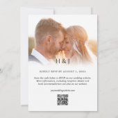 Einfache Hochzeit mit schwarz-weißem Foto-Overlay  Einladung (Rückseite)