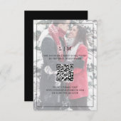 Einfache Hochzeit mit schwarzem und weißem Foto RSVP Karte (Vorne/Hinten)