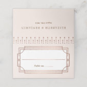 Einfache Hochzeit mit Vintagem Rosa Rose Platzkarte (Außenseite Aufgefaltet)